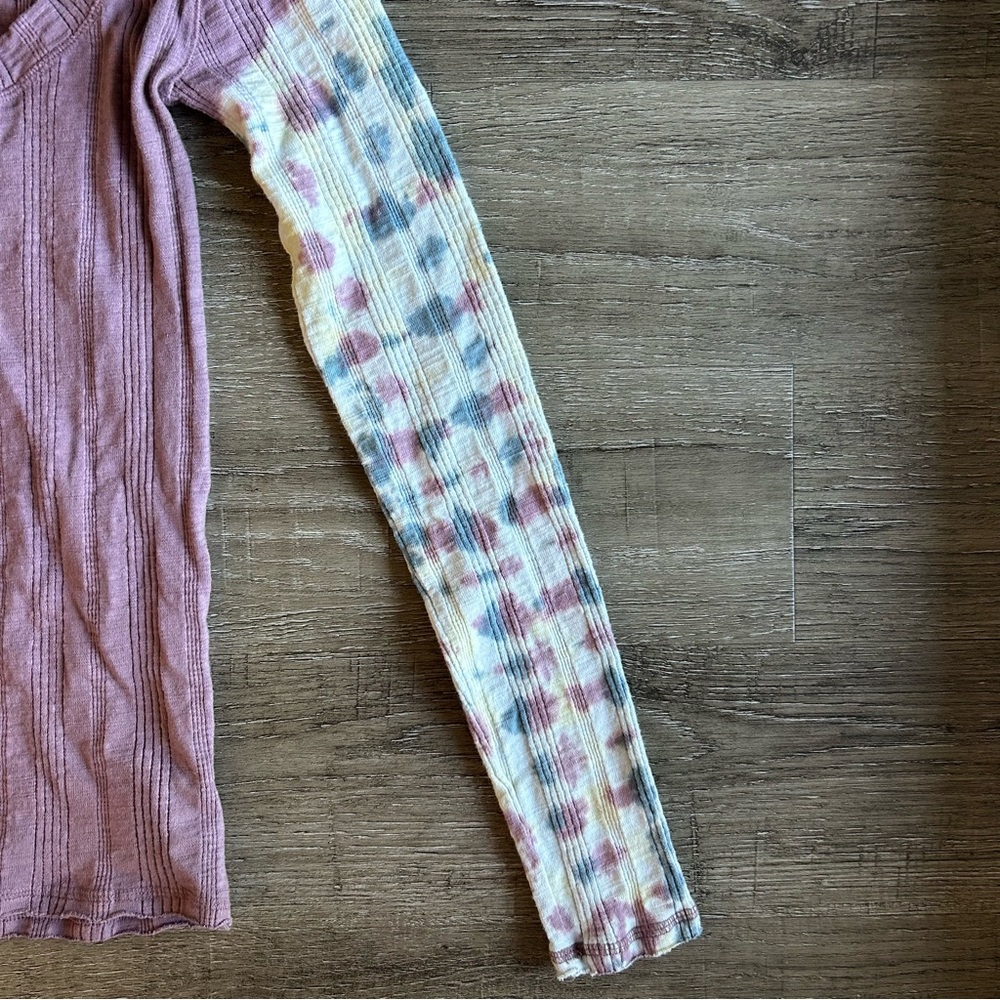 Free People Mauve Long Sleeve Top tie dye arms Tie Dye Long Sleeve Top Boho - Picture 4 of 8